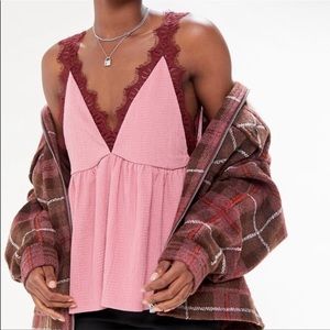 UO Lucy Lace Babydoll Tank Top (Size Small)